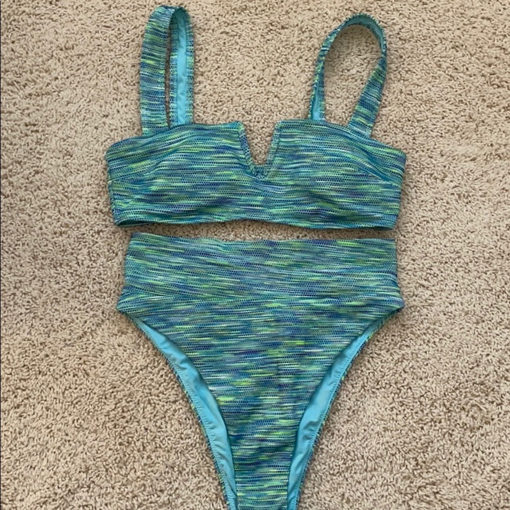 Aerie Blue and Green Bikini Set
